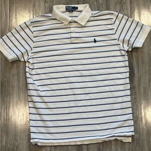 Polo Ralph Lauren White/blue Stripe Polo Shirt Size Large